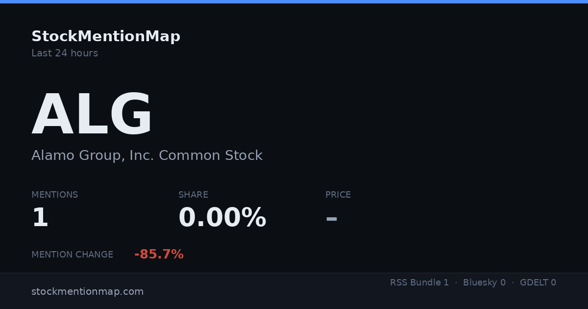 ALG — Alamo Group, Inc. Common Stock