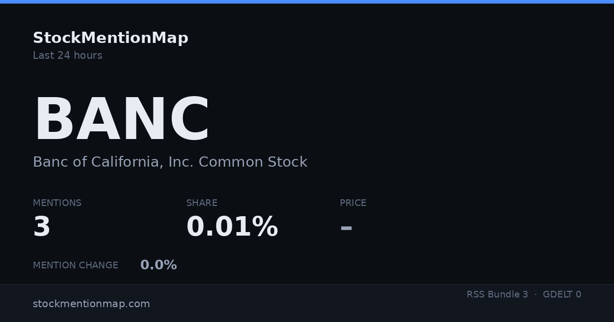 BANC — Banc of California, Inc. Common Stock