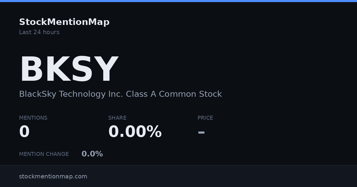 BKSY — BlackSky Technology Inc. Class A Common Stock