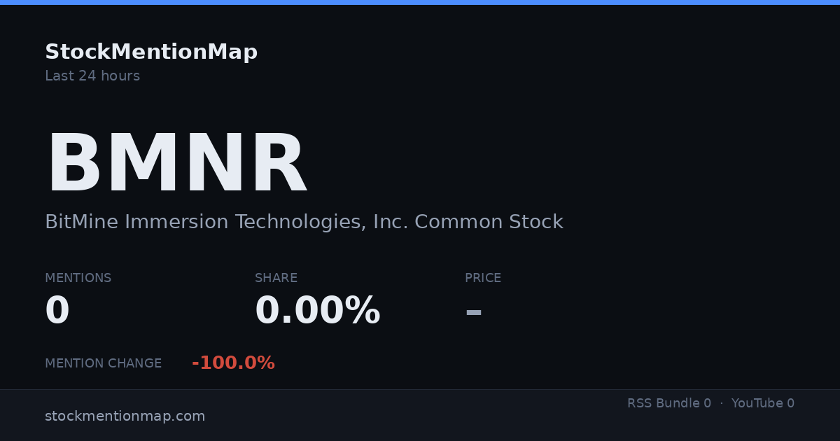 BMNR — BitMine Immersion Technologies, Inc. Common Stock