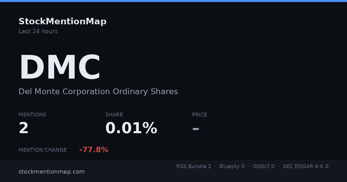 DMC — Del Monte Corporation Ordinary Shares