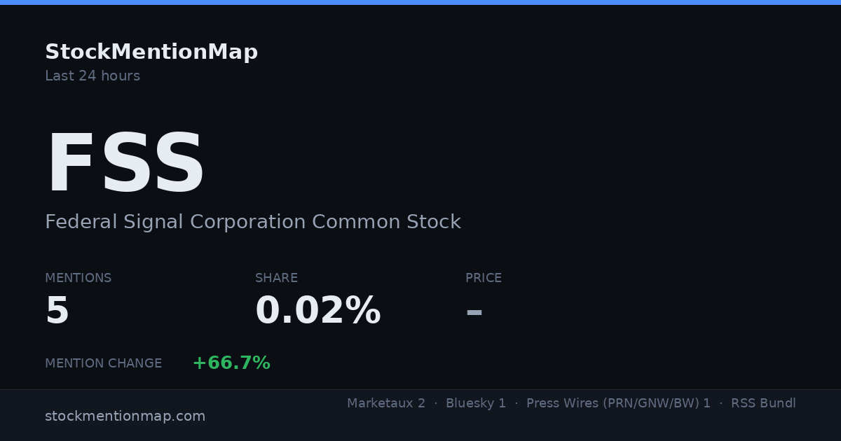 FSS — Federal Signal Corporation Common Stock