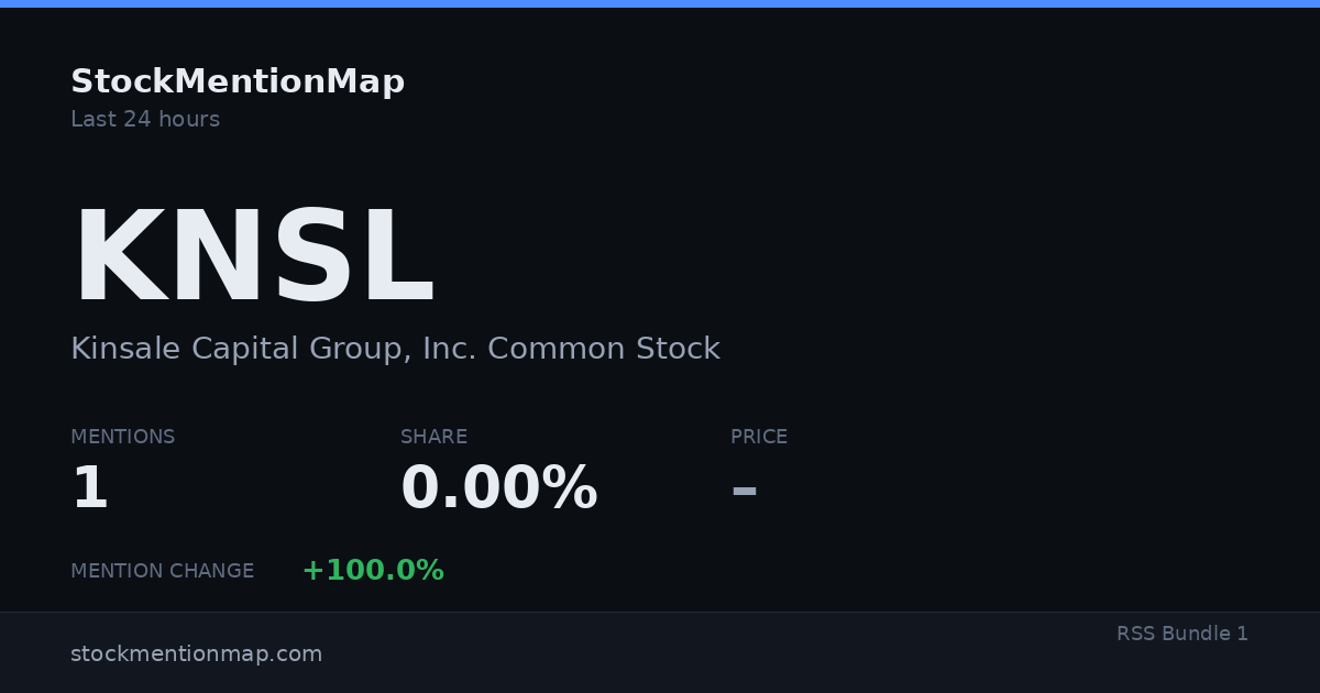 KNSL — Kinsale Capital Group, Inc. Common Stock