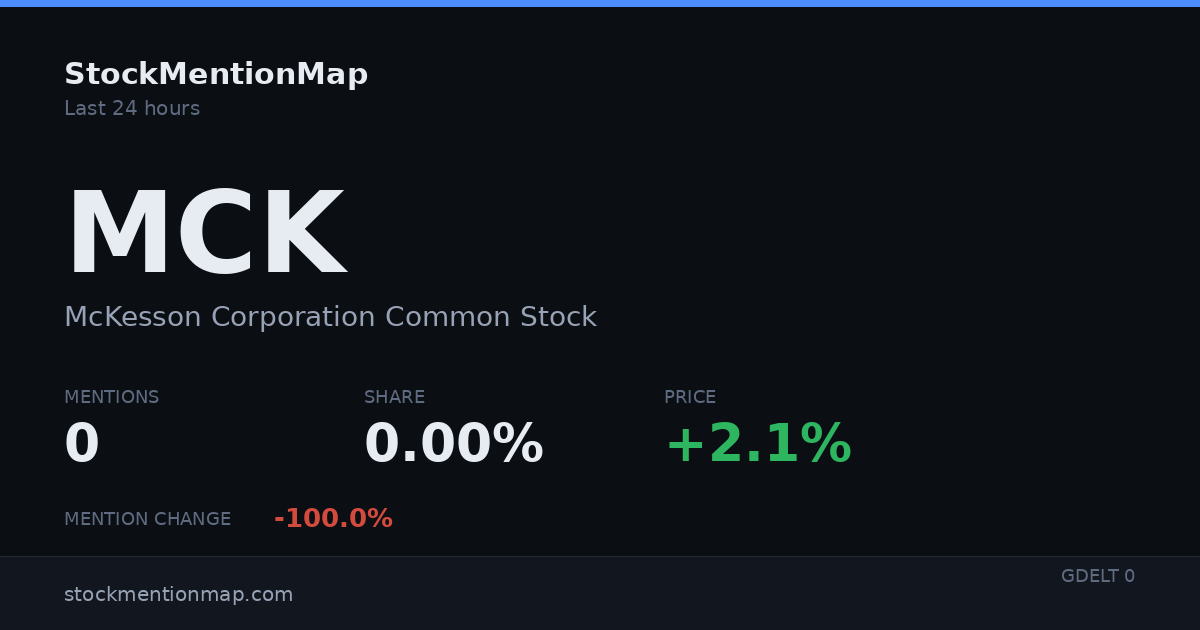 MCK — McKesson Corporation Common Stock