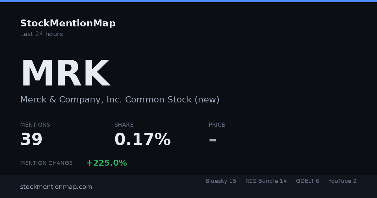 MRK — Merck & Company, Inc. Common Stock (new)
