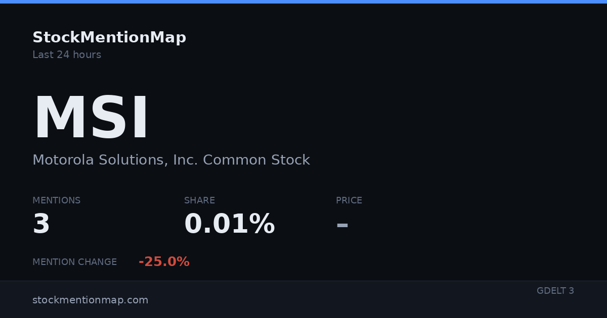 MSI — Motorola Solutions, Inc. Common Stock