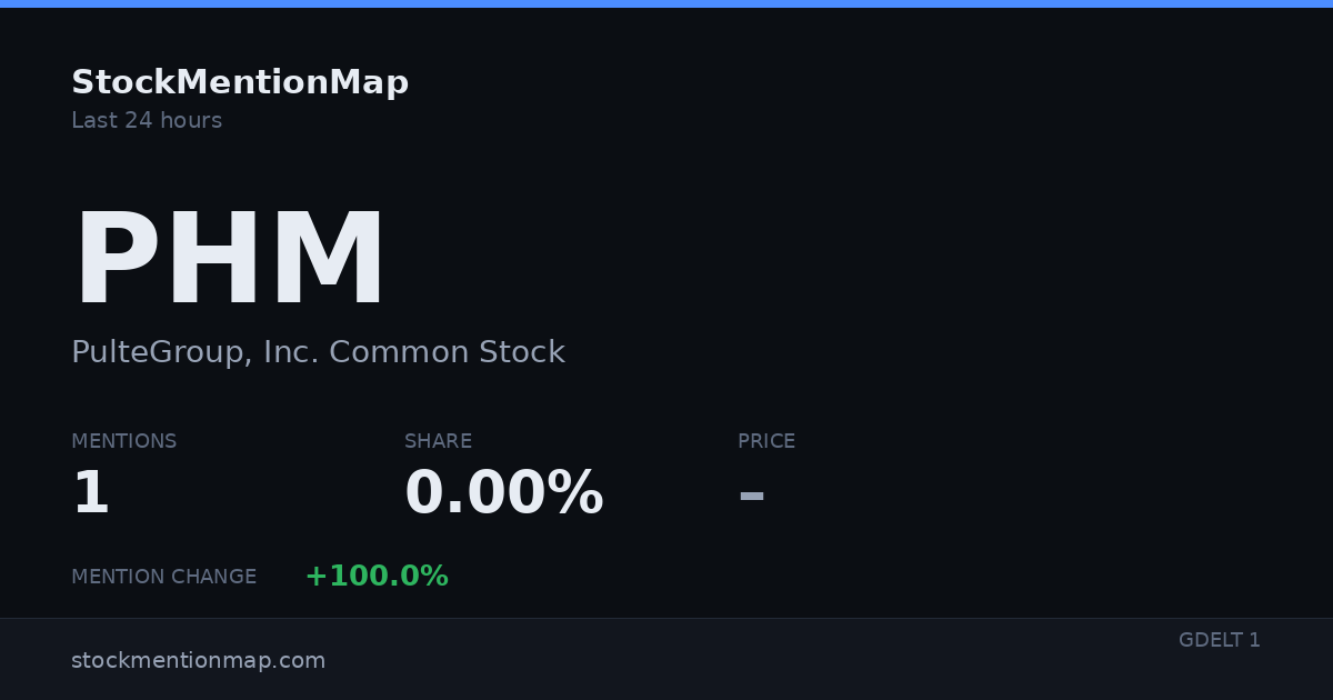 PHM — PulteGroup, Inc. Common Stock